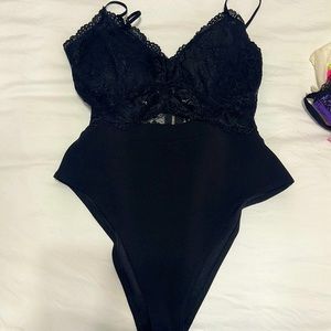 1 piece black bodysuit